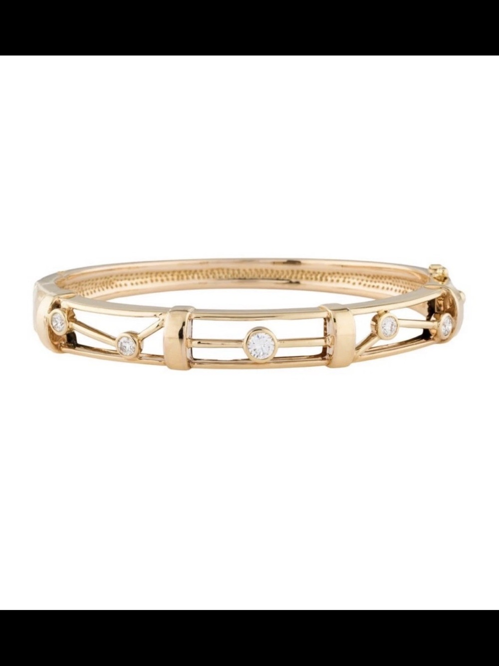 Beautiful Natural Diamond Bangle Bracelet, 14k